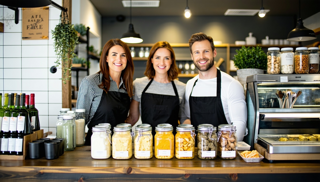 Happy customers supporting local businesses